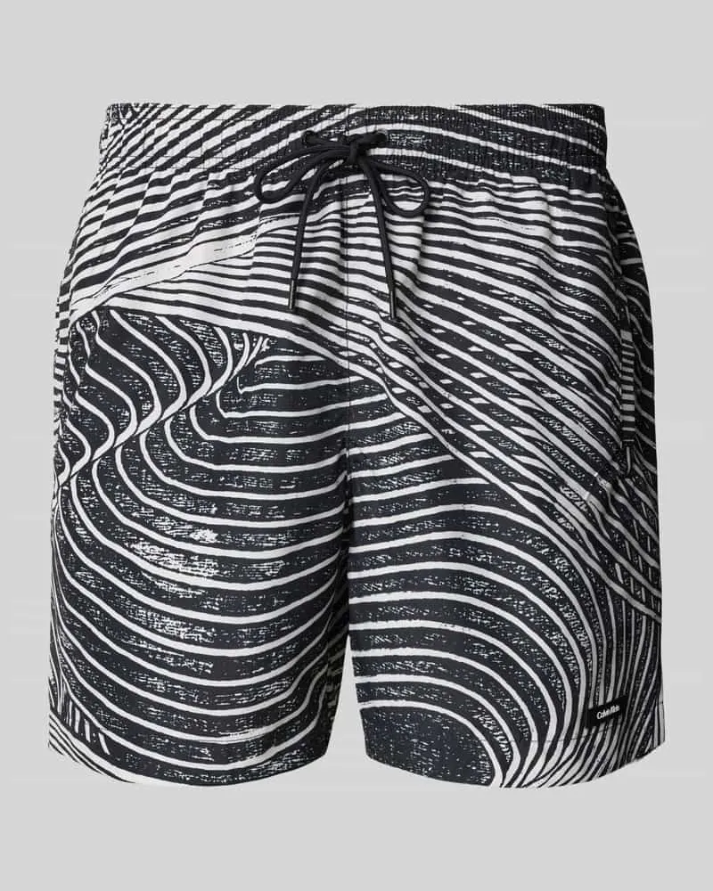 Calvin Klein Badehose mit Label-Patch Marine