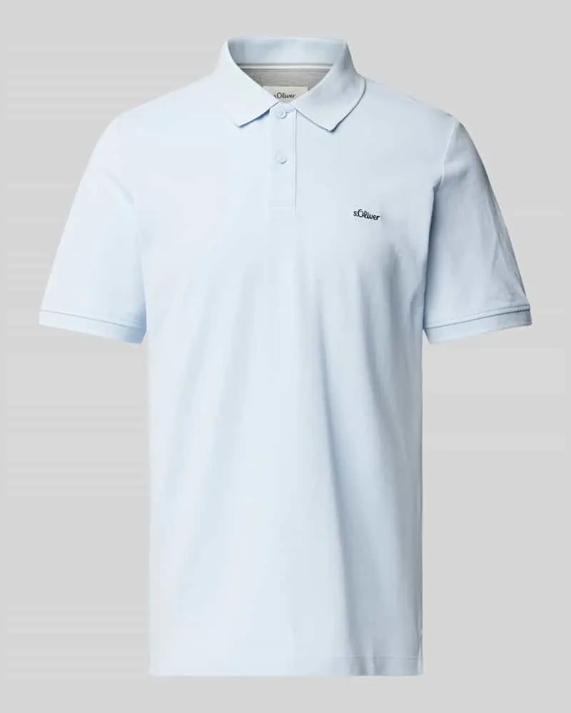 S.Oliver Regular Fit Poloshirt aus reiner Baumwolle mit Label Stitching 