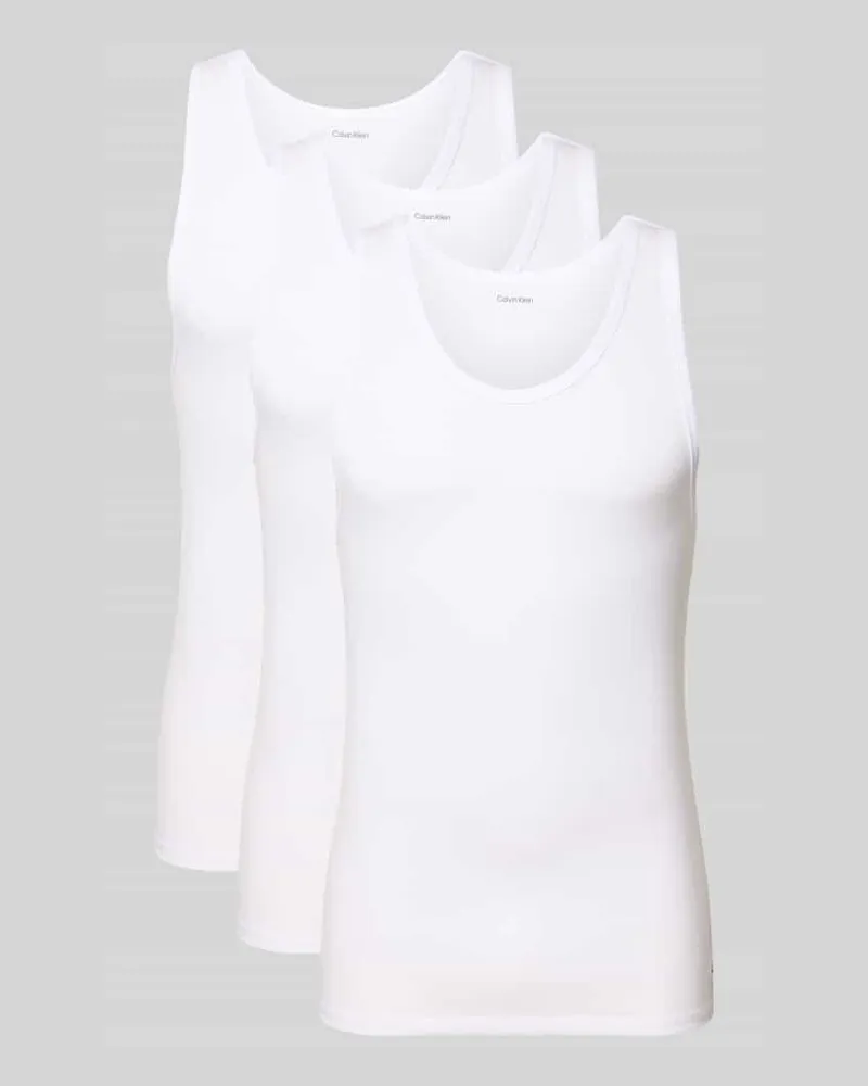 Calvin Klein Tanktop mit gerippten Abschlüssen im 3er-Pack 