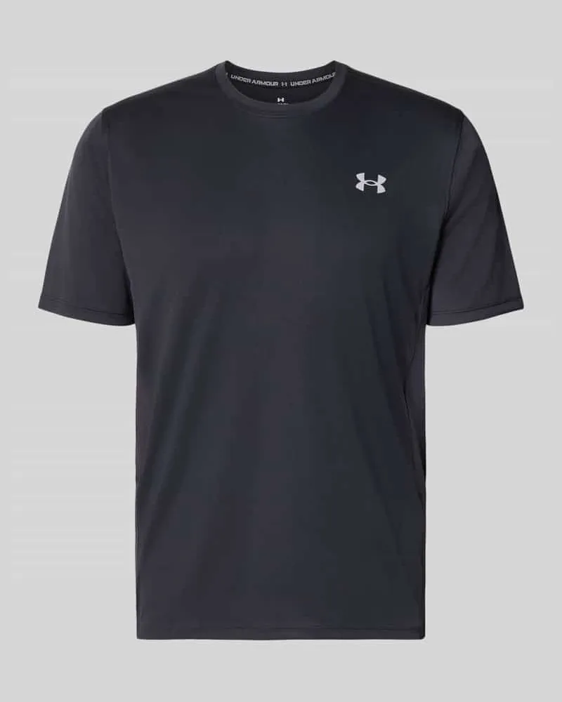 Under Armour Regular Fit Sport-T-Shirt mit Label-Print Black
