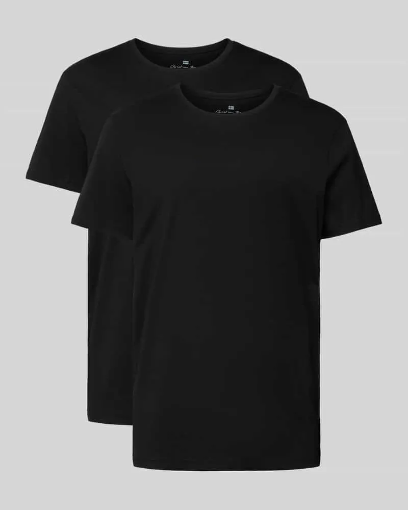 Christian Berg T-Shirt aus reiner Baumwolle im 2er-Pack Black