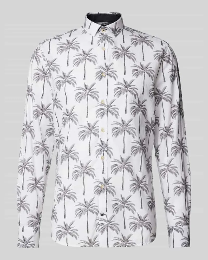 colours & sons Regular Fit Freizeithemd mit Kentkragen Modell 'PALMS 