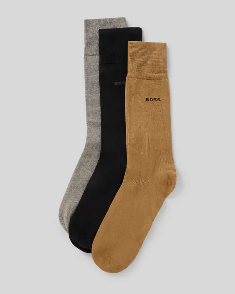 HUGO BOSS Socken aus Baumwoll-Mix im 3er-Pack mit Geschenkbox Beige