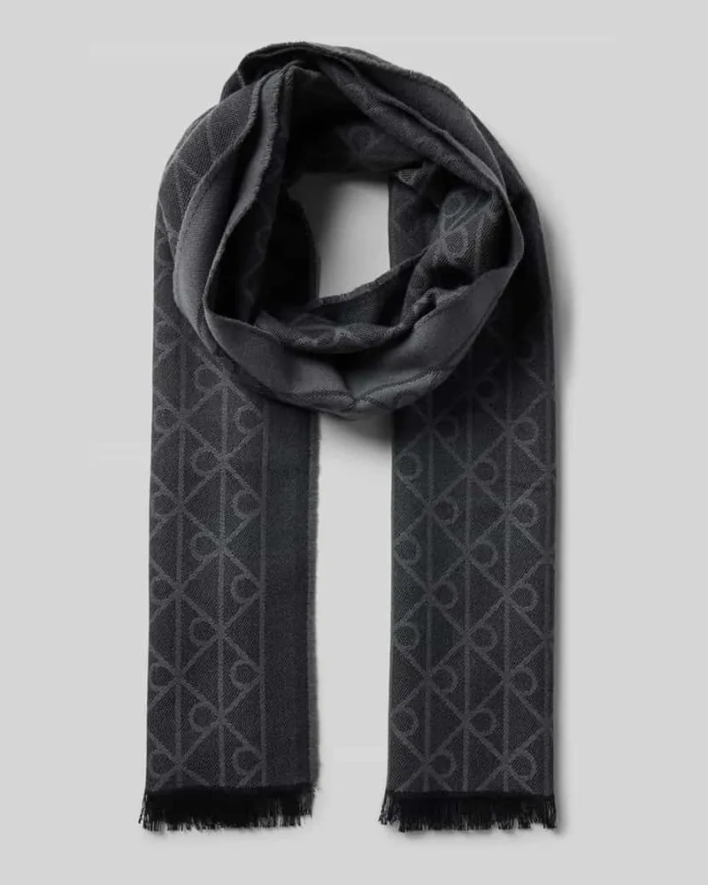 Calvin Klein Wollschal mit Allover-Stitching Modell 'Tonal 