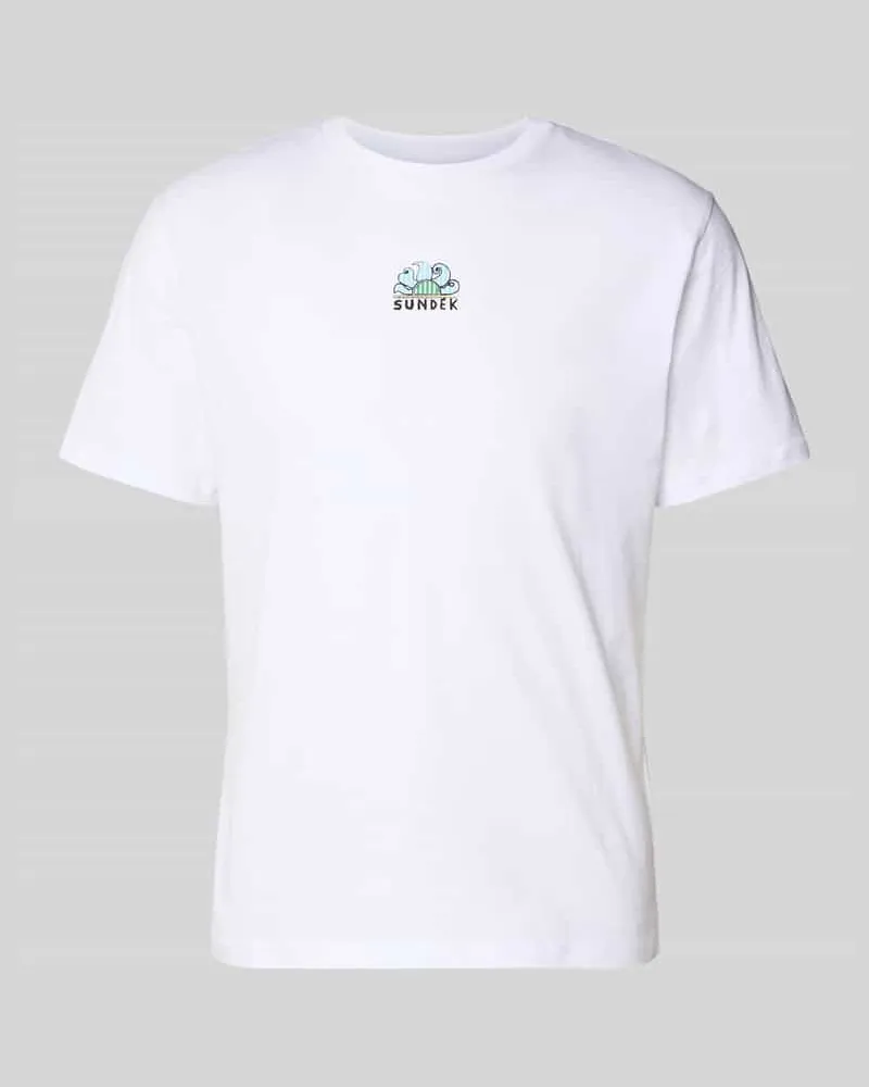 Sundek Regular Fit T-Shirt mit Logo-Print Weiss