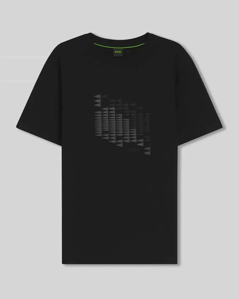 HUGO BOSS Relaxed Fit T-Shirt aus Baumwoll-Mix Modell 'TS_NETWORK FLAG Black