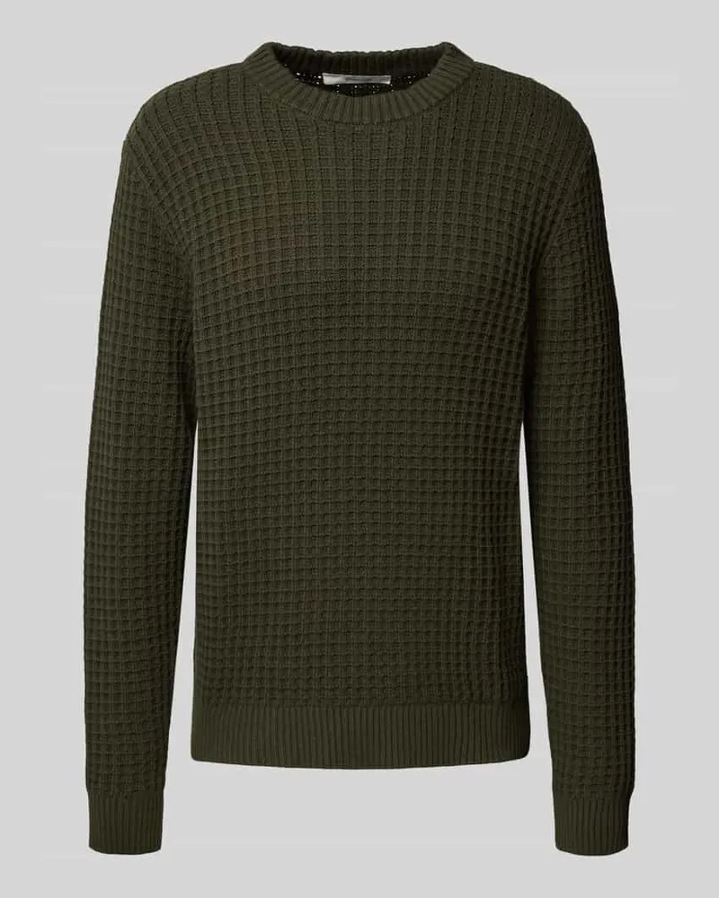 Selected Homme Regular Fit Strickpullover aus reiner Bio-Baumwolle Modell 'TOM Dunkelgruen