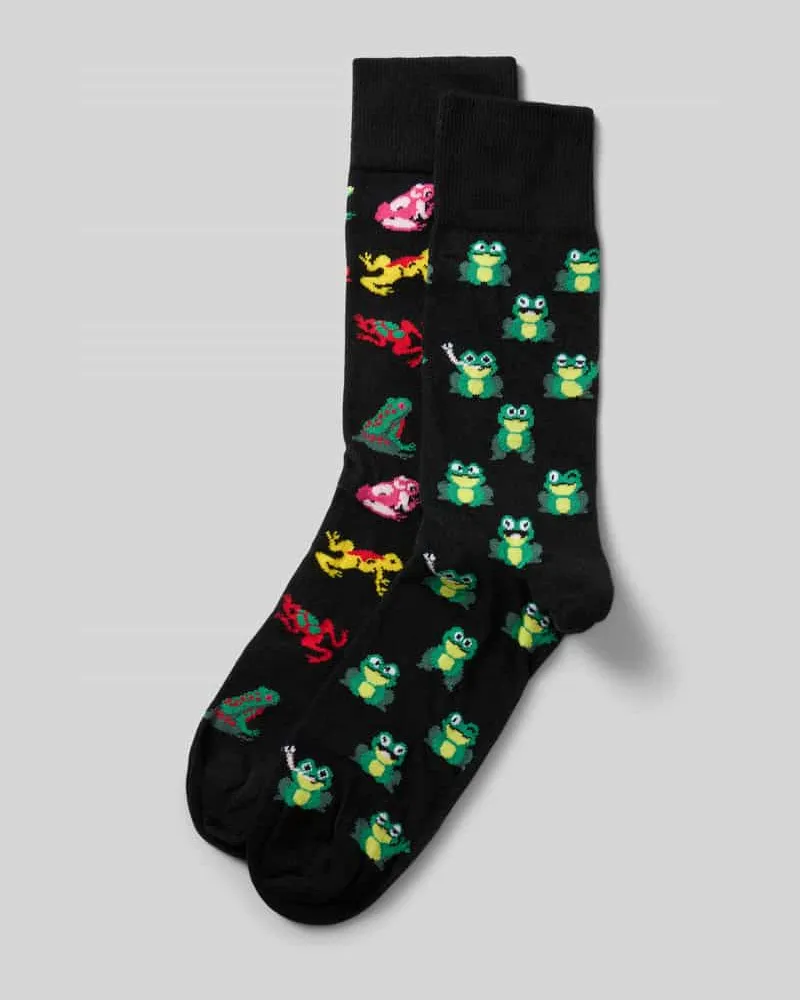 Christian Berg Socken mit elastischem Rippenbündchen im 2er-Pack Black