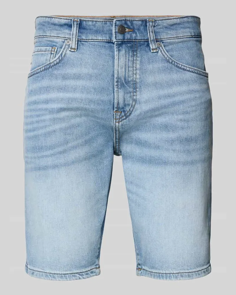 HUGO BOSS Regular Fit Jeansshorts aus Baumwoll-Mix Modell 'MAINE SHORTS Jeansblau