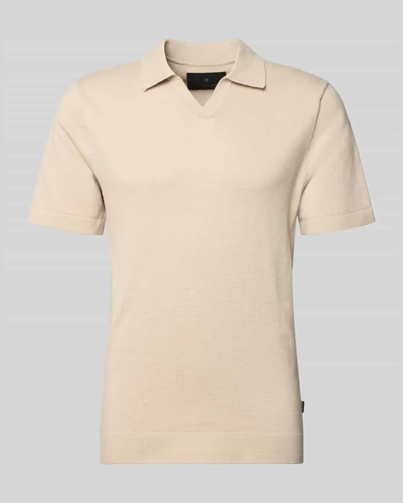 Jack & Jones Strickshirt mit V-Ausschnitt Modell 'MILANO Beige