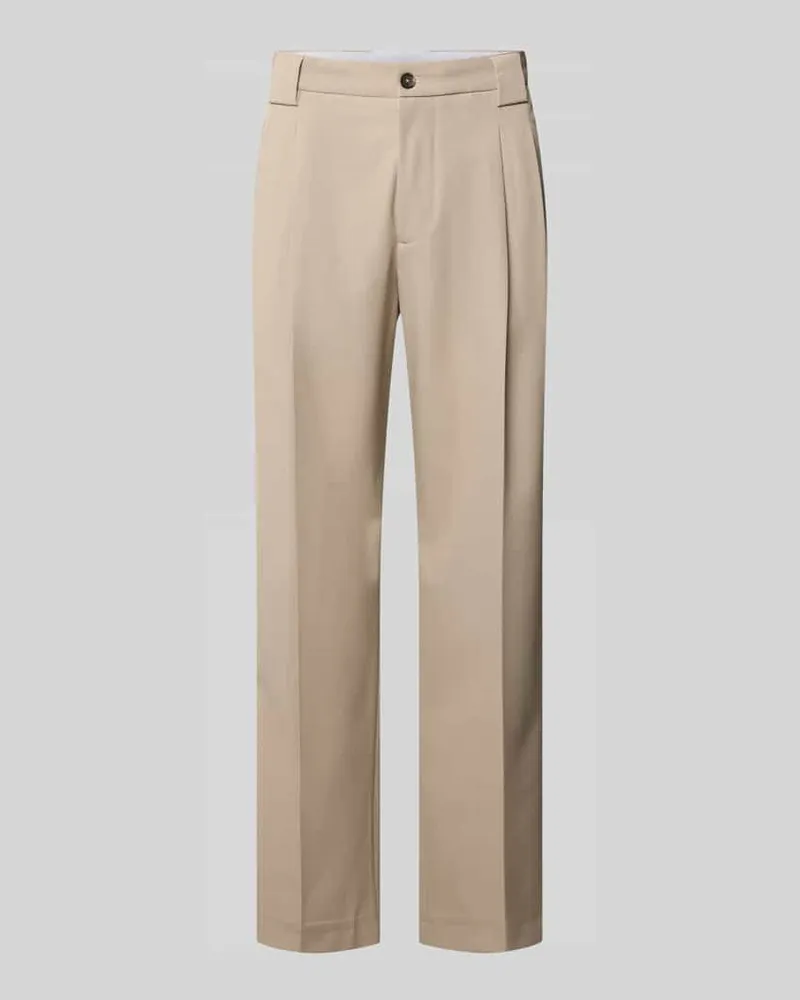 McNeal Stoffhose mit Bügelfalten und Eingrifftaschen Beige