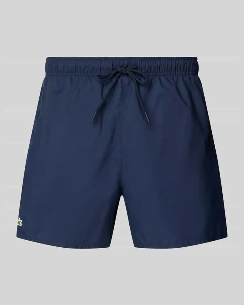 Lacoste Badeshorts mit Logo-Stitching Dunkelblau