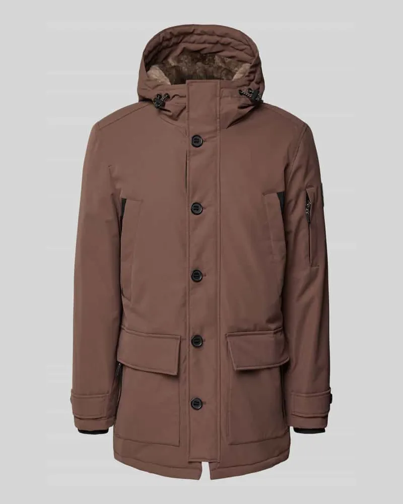 Tom Tailor Regular Fit Parka mit Kapuze Mittelbraun