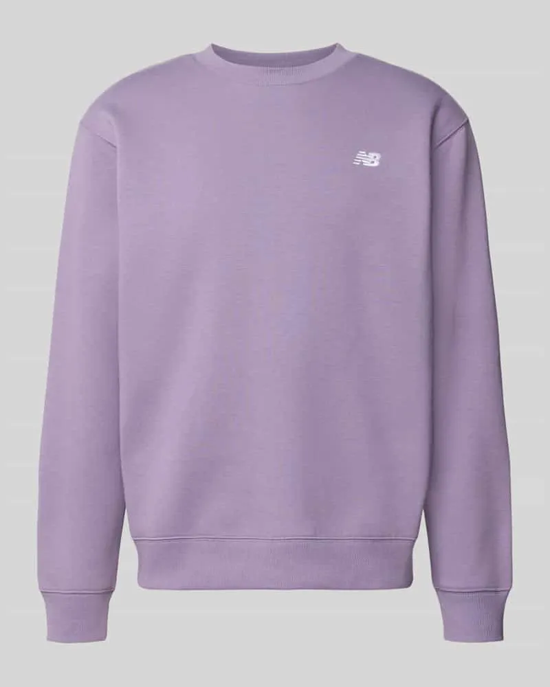 New Balance Sweatshirt mit Rundhalsausschnitt und Label-Stitching Violett