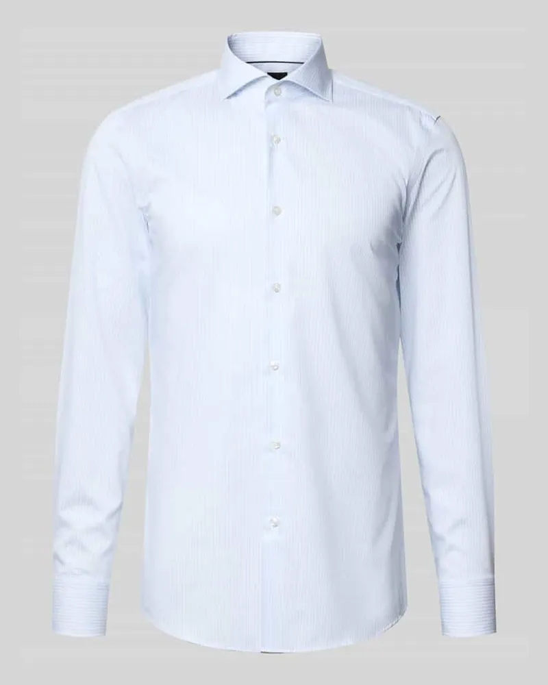 HUGO BOSS Slim Fit Businesshemd aus reiner Baumwolle Modell 'H-HANK-SP-B1 Bleu