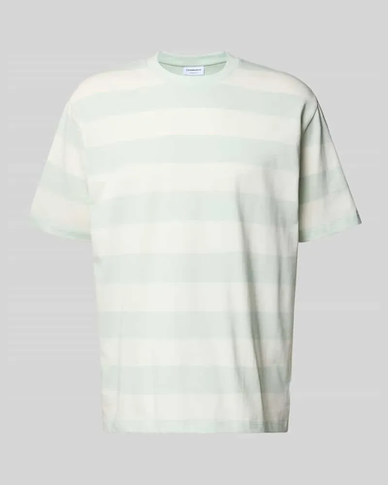 Lindbergh Oversized T-Shirt mit Streifenmuster und Rundhalsausschnitt Mint