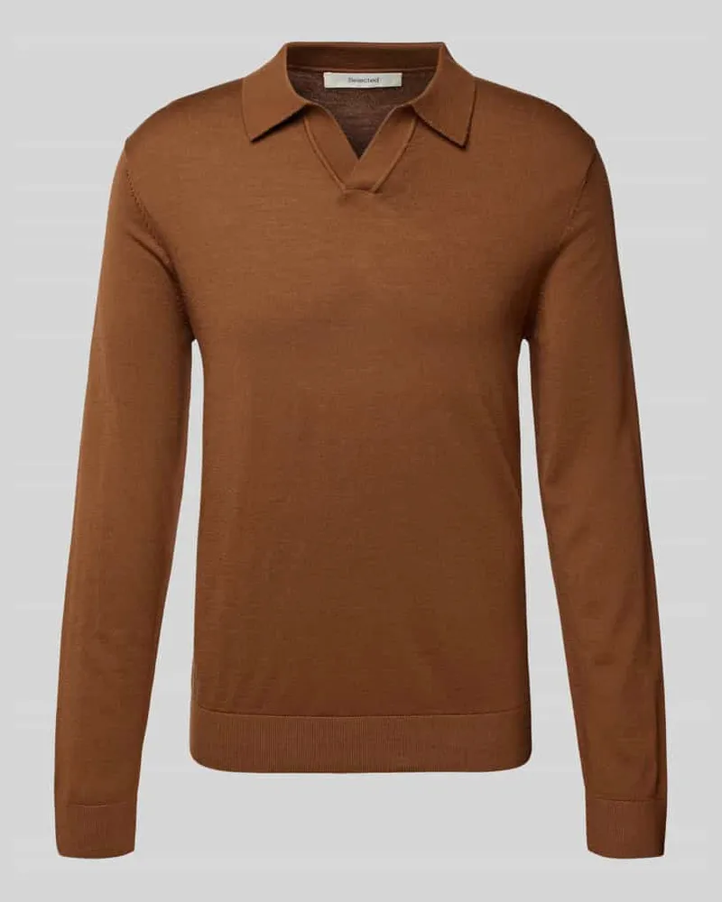 Selected Homme Regular Fit Poloshirt aus reiner Wolle Modell 'TRAY 
