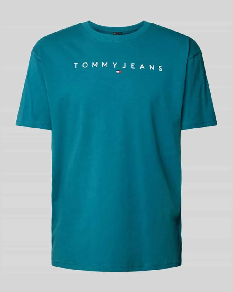 Tommy Hilfiger Regular Fit T-Shirt mit Label-Stitching Petrol