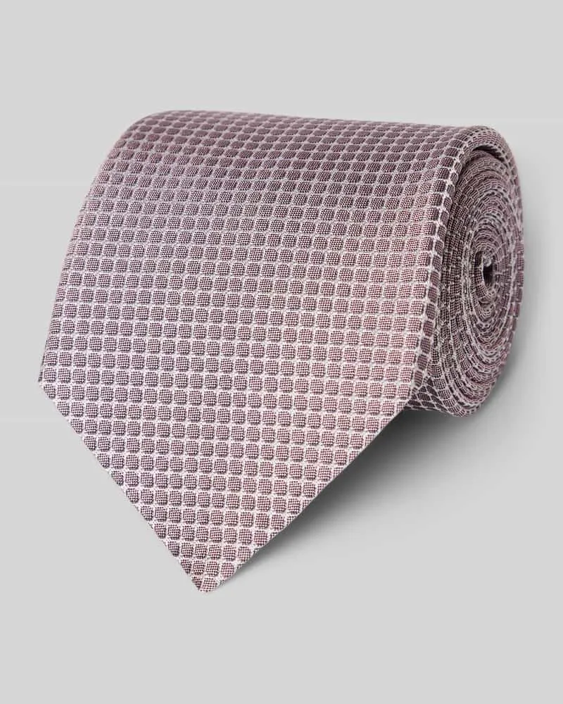 HUGO BOSS Seidenkrawatte mit Allover-Muster Lila