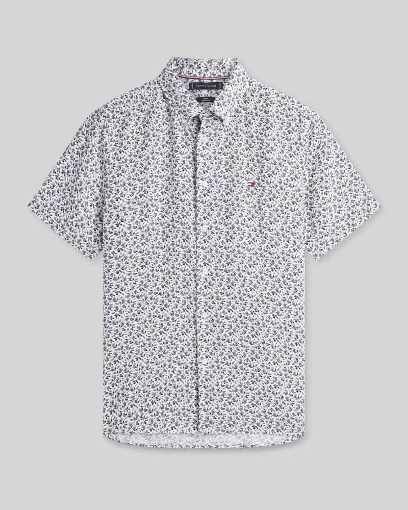 Tommy Hilfiger Regular Fit Kurzarmhemd Offwhite