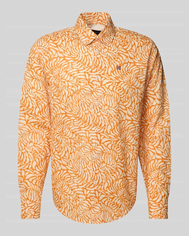 Napapijri Freizeithemd mit Label-Stitching Modell 'RONGE Orange