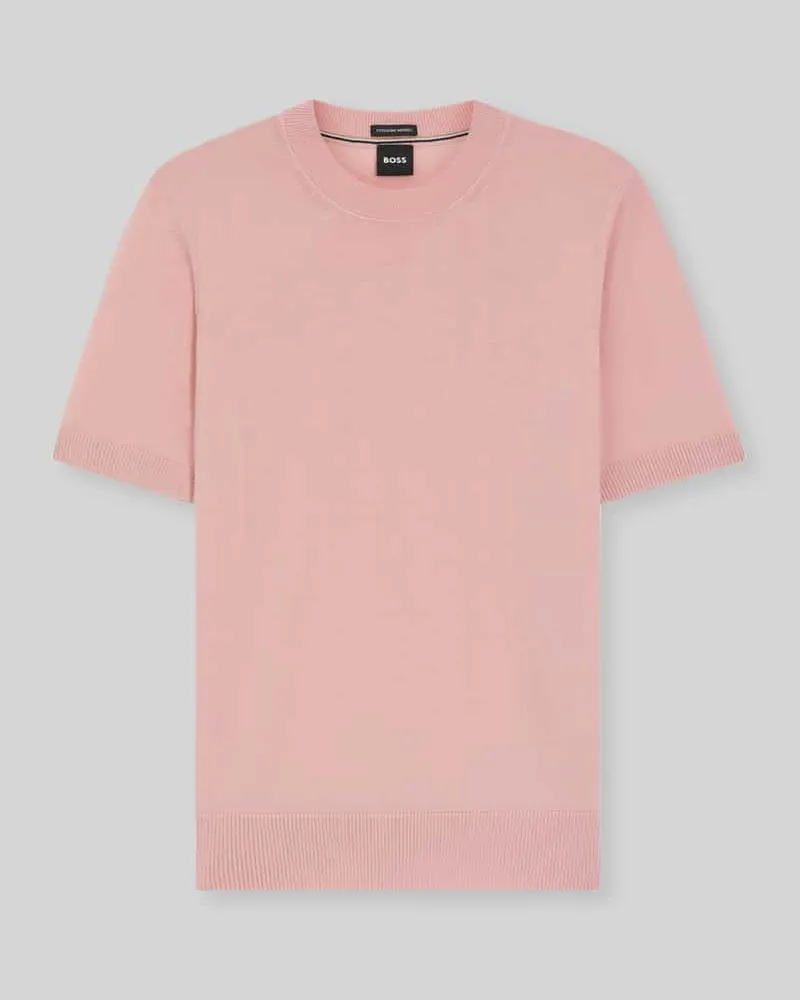 HUGO BOSS Regular Fit Pullover aus reiner Schurwolle Modell 'UMAURO Rosa