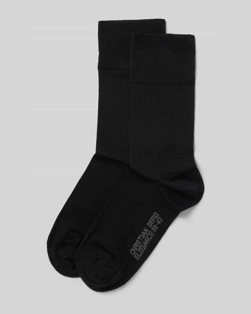Christian Berg Socken mit Label-Print im 2er-Pack Black