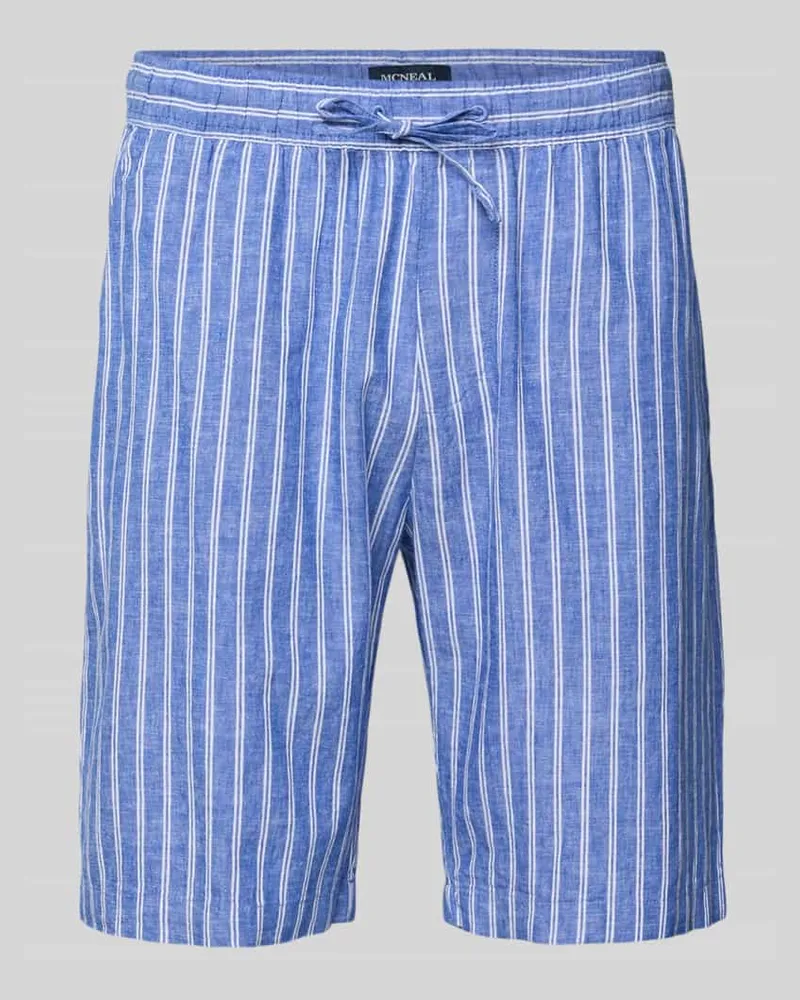 McNeal Shorts aus Leinen-Baumwoll-Mix mit Tunnelzug Marine