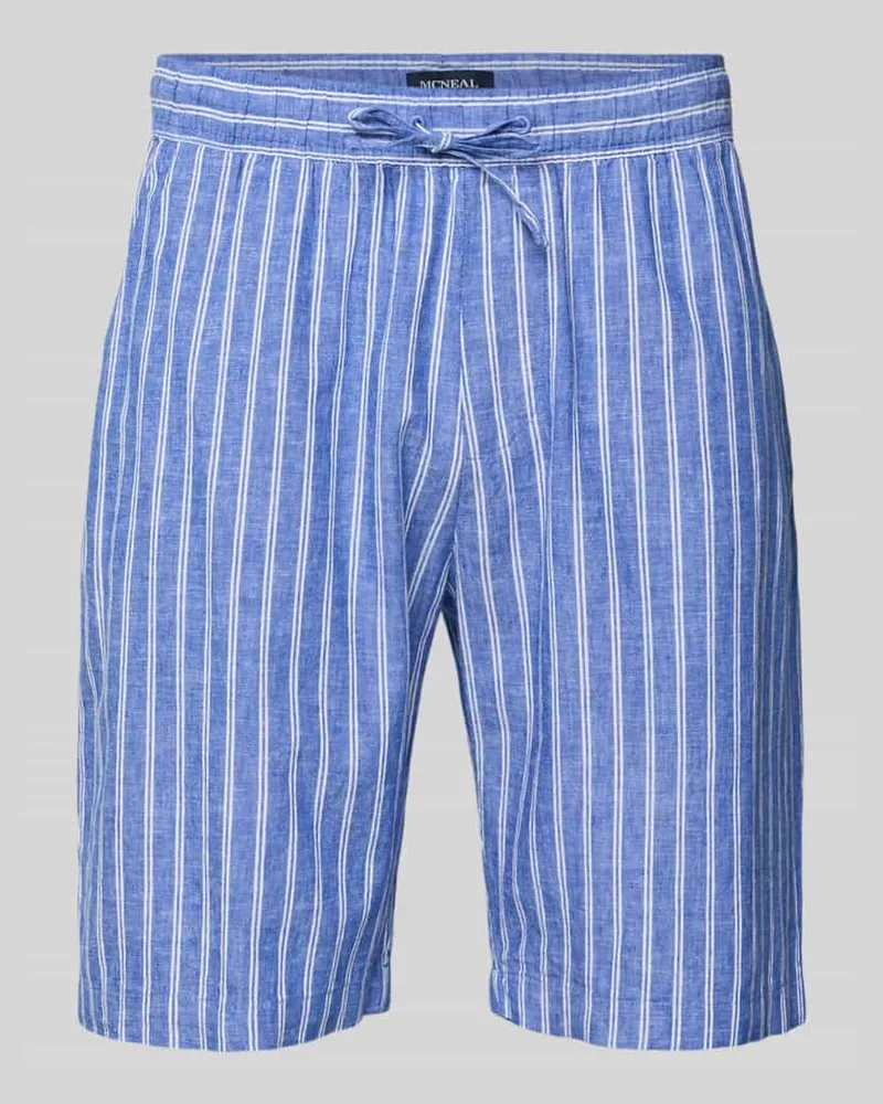 McNeal Shorts aus Leinen-Baumwoll-Mix mit Tunnelzug Marine