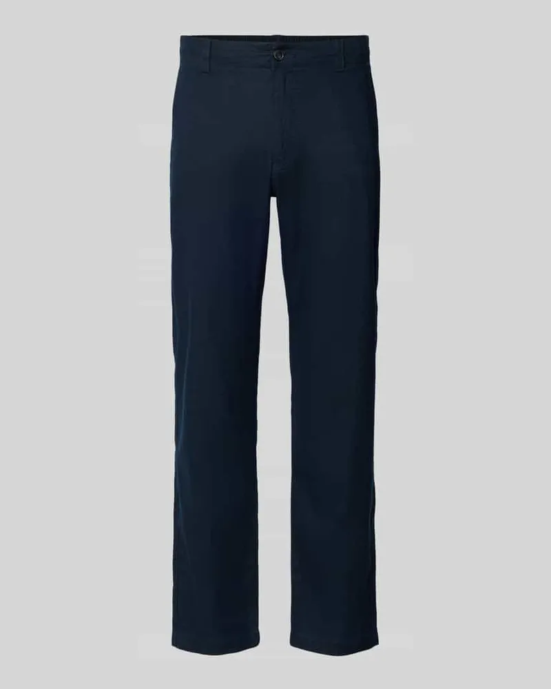 HUGO BOSS Regular Fit Leinenhose aus Leinen-Mix Modell 'Sanderson-L-3 Marine
