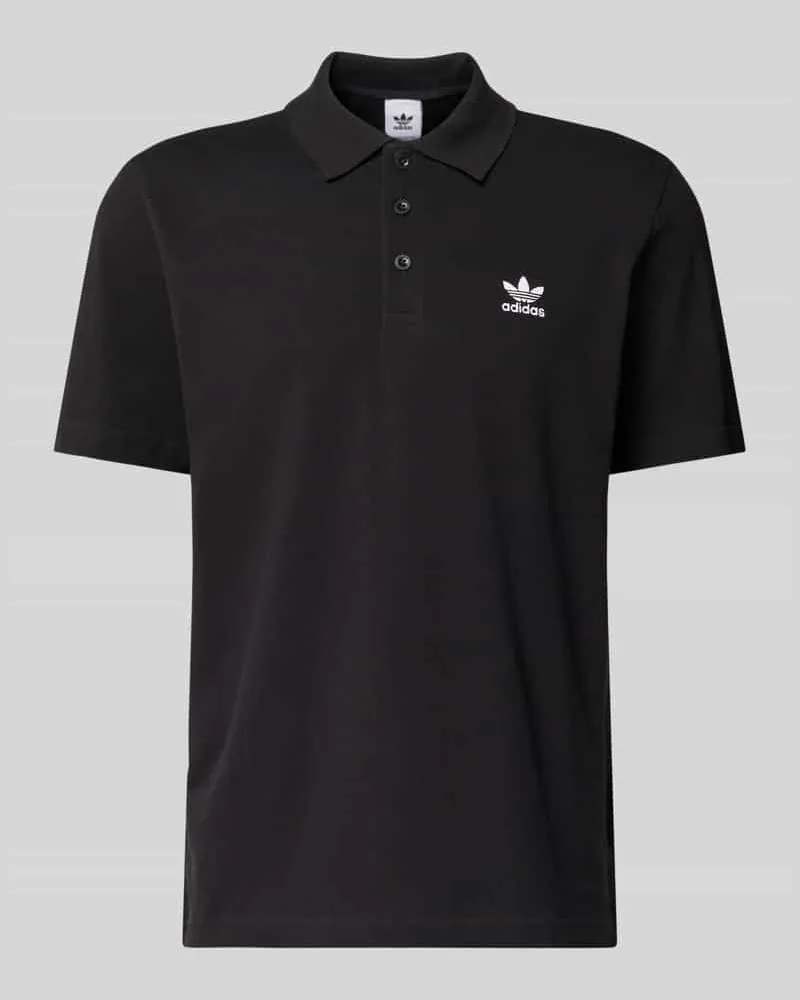 adidas Regular Fit Poloshirt mit Logo-Stitching Black