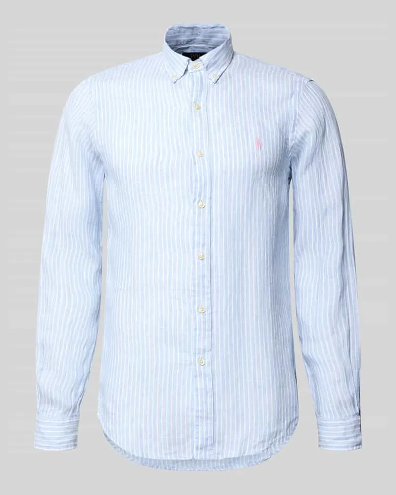 Ralph Lauren Slim Fit Freizeithemd aus reinem Leinen Hellblau