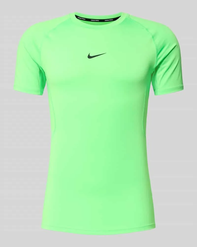 Nike T-Shirt mit Logo-Print und Rundhalsausschnitt Neon