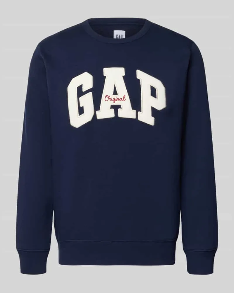 GAP Sweatshirt mit Logo und Rundhalsausschnitt Marine