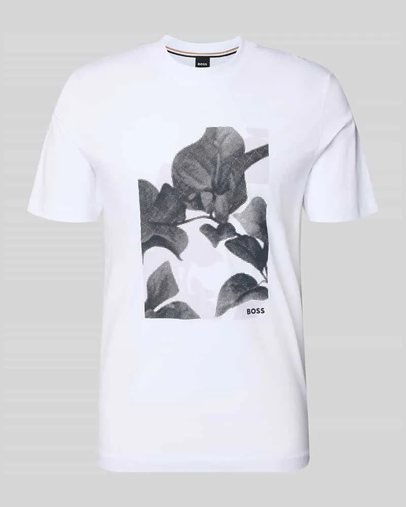 HUGO BOSS Regular Fit T-Shirt aus reiner Baumwolle Modell 'C-THOMPSON 239 Weiss