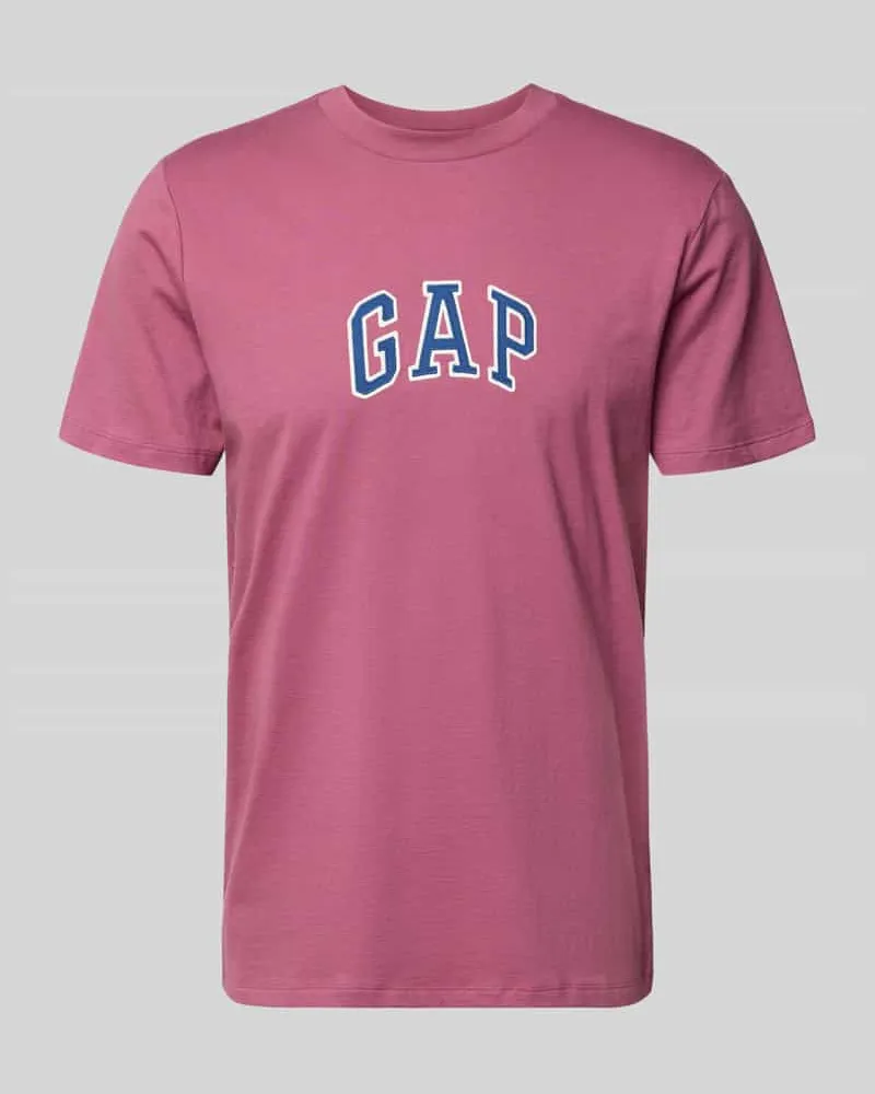 GAP T-Shirt mit Logo-Patch und Rundhalsausschnitt Kirsche