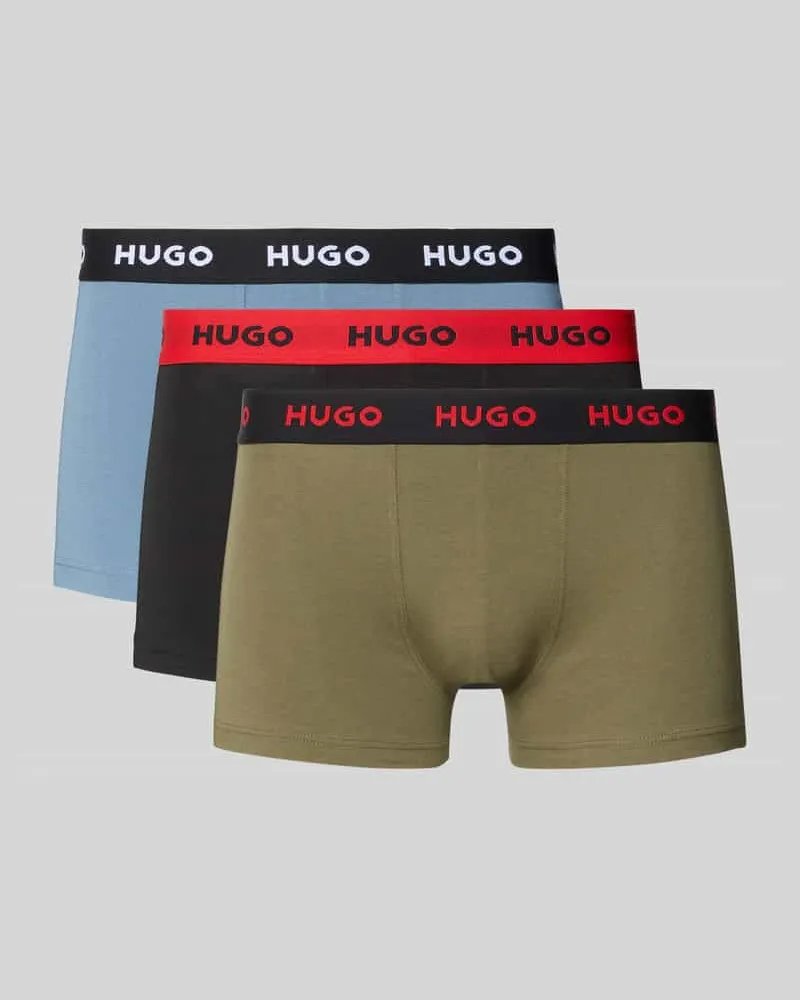 HUGO BOSS Trunks aus Baumwoll-Mix im 3er-Pack Oliv