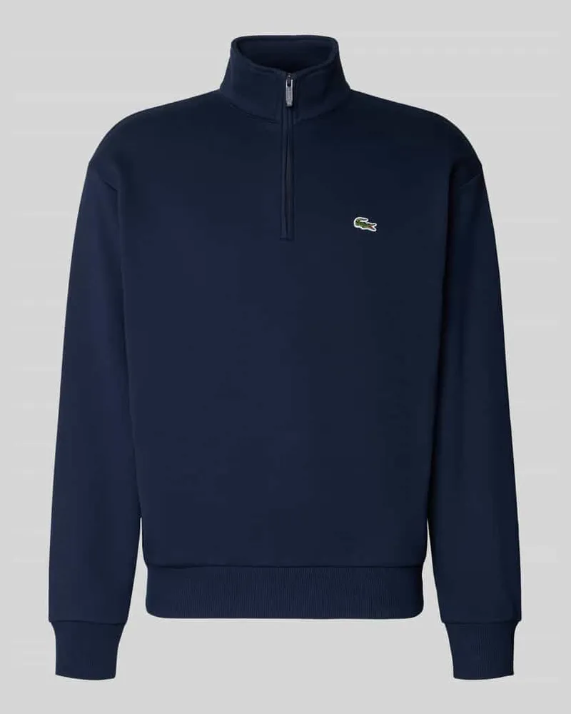 Lacoste Regular Fit Troyer aus Baumwoll-Mix Dunkelblau