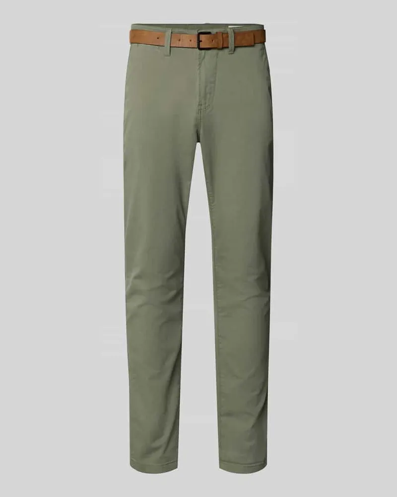 Tom Tailor Slim Fit Chino aus Baumwoll-Mix Oliv