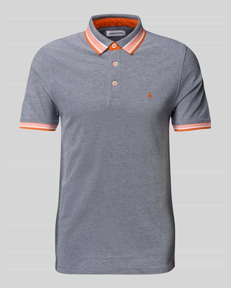 Jack & Jones Regular Fit Poloshirt mit Label-Stitching Modell 'PAULOS 