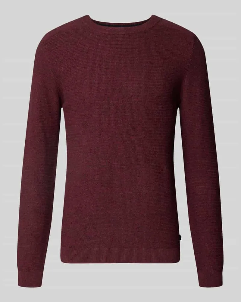 Tom Tailor Pullover mit strukturierter Feinstrickoptik Rot