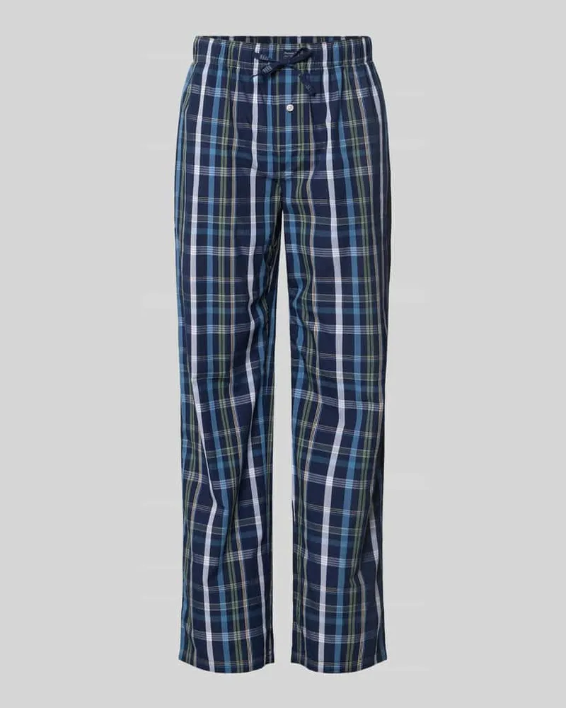 Christian Berg Pyjama-Hose aus reiner Baumwolle Marine