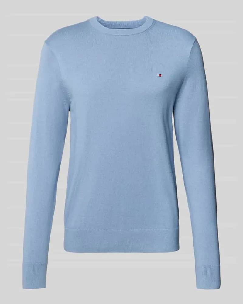Tommy Hilfiger Regular Fit Strickpullover aus Baumwoll-Kaschmir-Mix Jeansblau