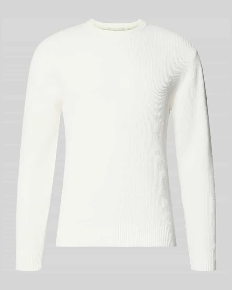 Tom Tailor Regular Fit Strickpullover aus Baumwoll-Mix Offwhite