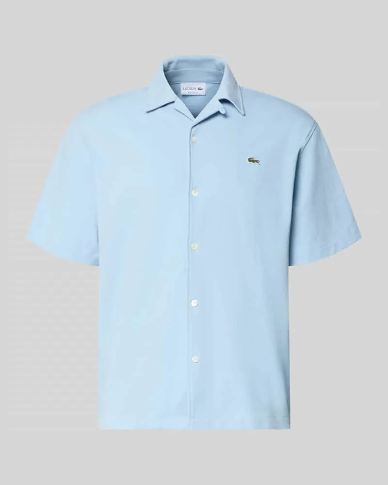 Lacoste Relaxed Fit Freizeithemd aus reiner Baumwolle Hellblau