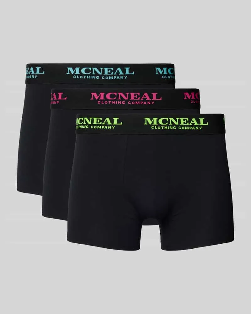 McNeal Trunks mit elastischem Label-Bund im 3er-Pack Black
