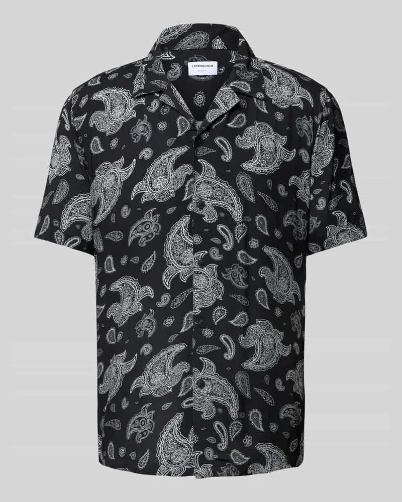 Lindbergh Relaxed Fit Freizeithemd mit Reverskragen Black