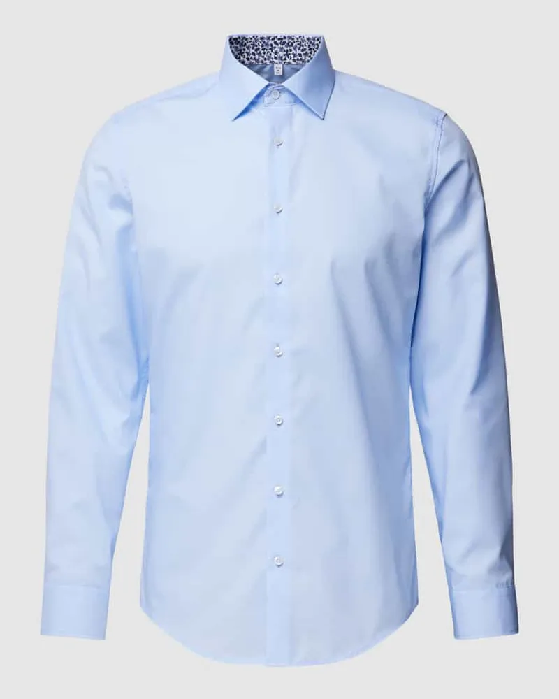 Seidensticker Slim Fit Businesshemd aus Popeline Bleu