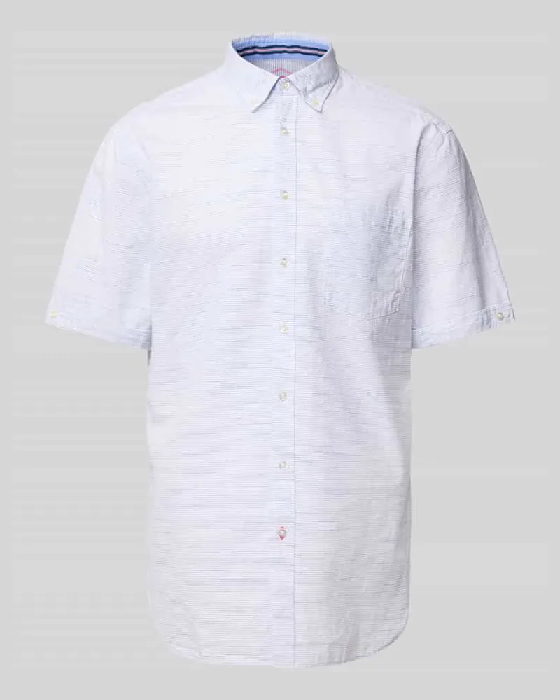 Christian Berg Freizeithemd mit Knopfleiste Weiss