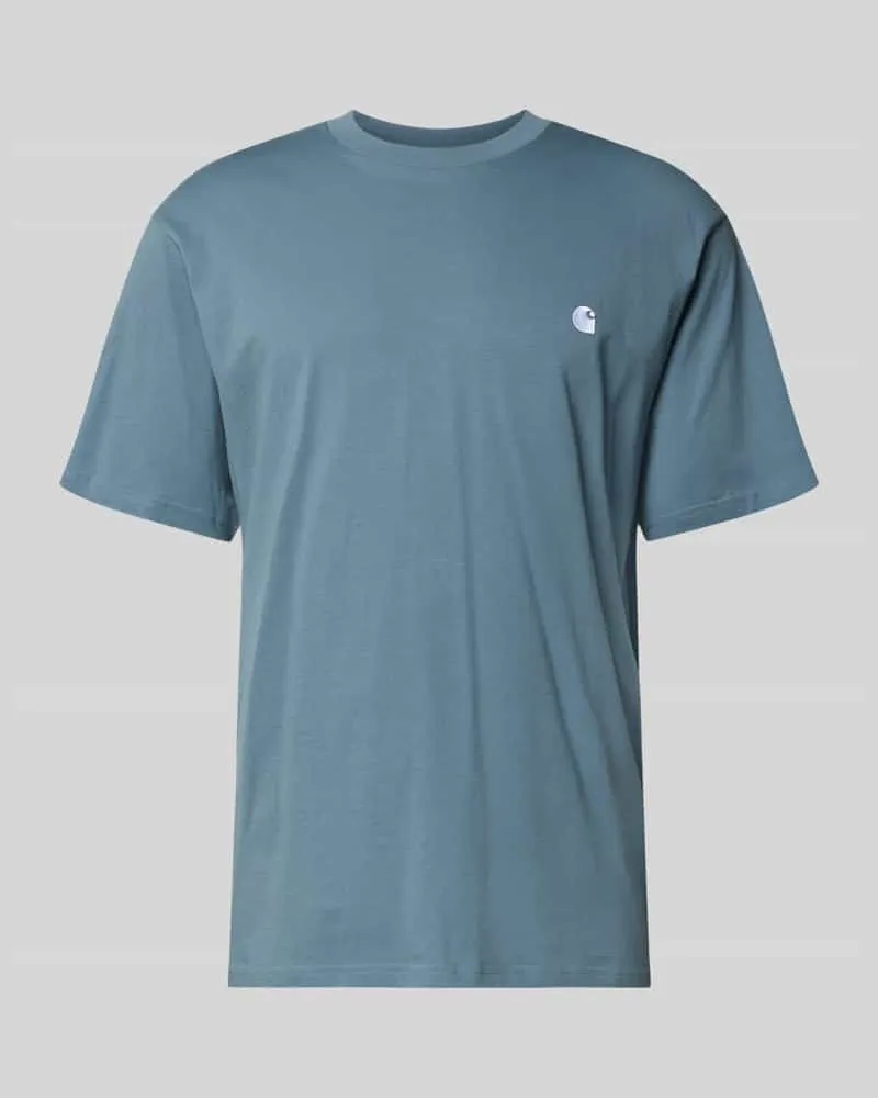 Carhartt WIP T-Shirt mit Label-Stitching Modell 'Madison Rauchblau